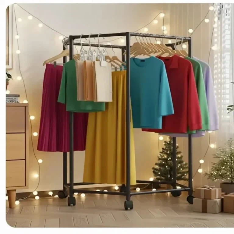 (BRAND NEW) Hexagonal Clothes Rack on Wheels