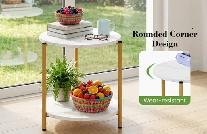 (BRAND NEW) 2-Tier Round Side Table 2 for $65 - photo 3