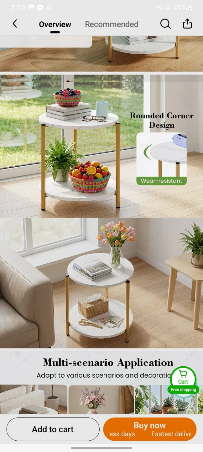 (BRAND NEW) 2-Tier Round Side Table 2 for $65 - photo 5