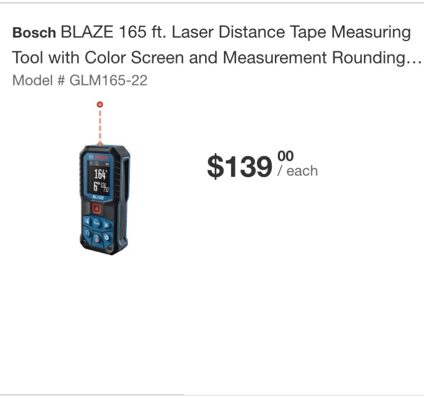Bosch BLAZE GLM165-22 Laser Measure