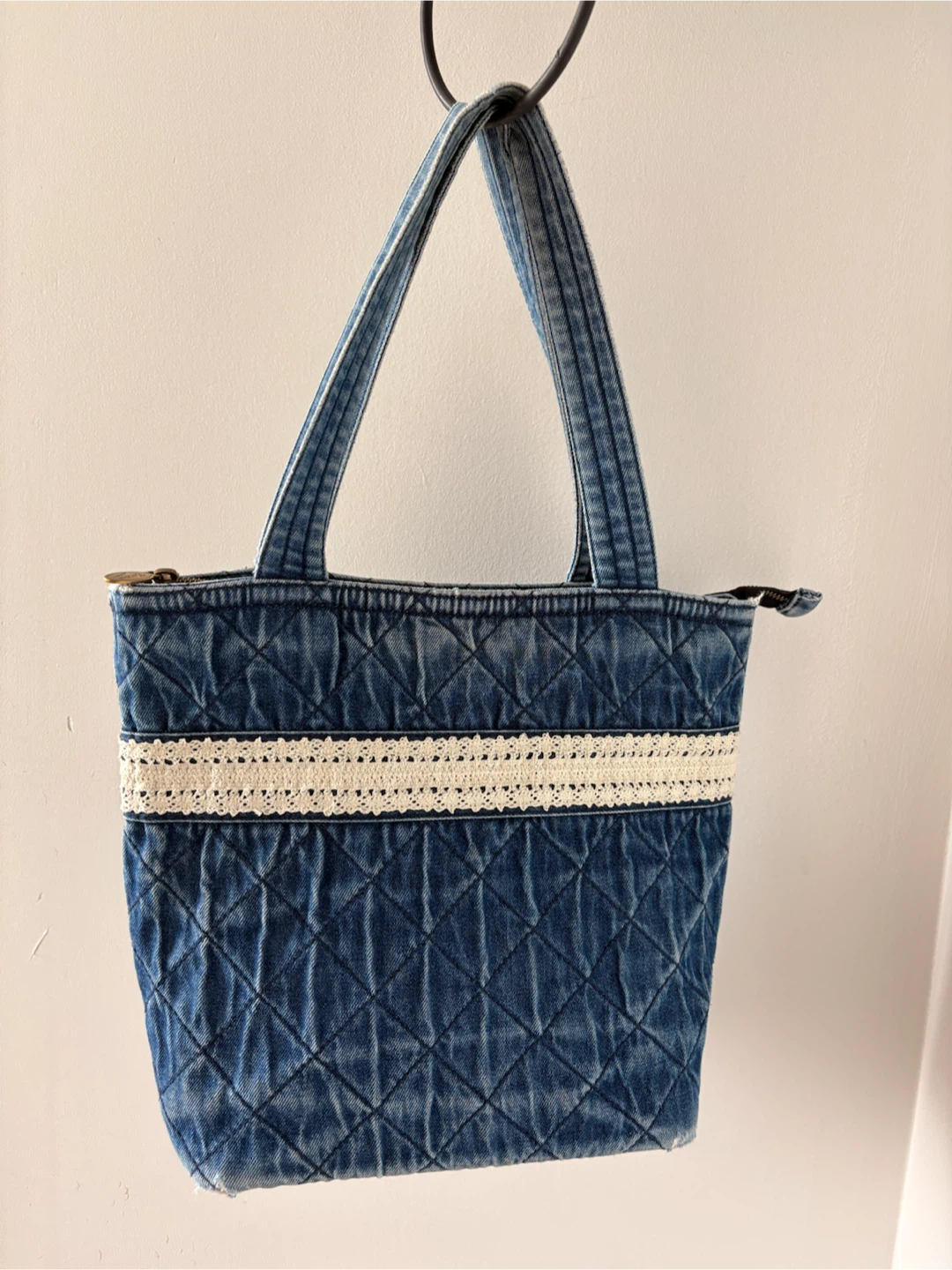 Tote Bag with Lace Detail