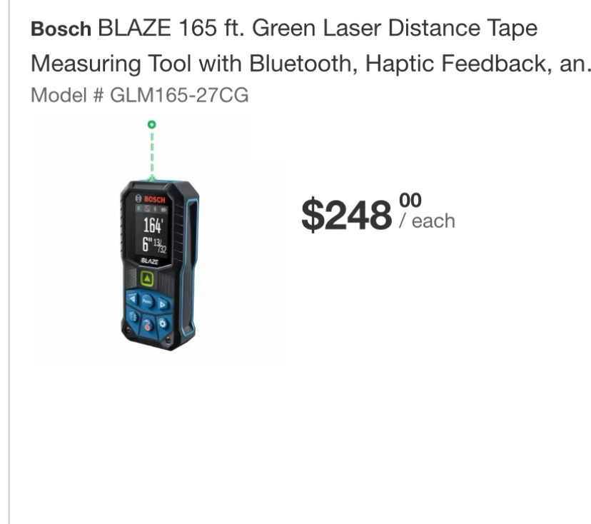 Bosch Blaze GLM165-27CG Laser Measure