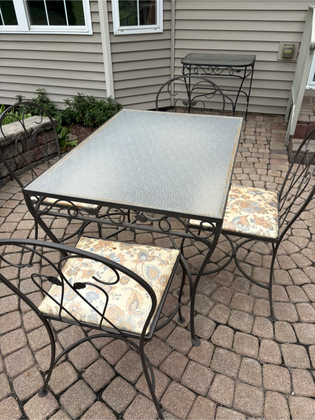Wrought Iron Patio Table and Chairs Set