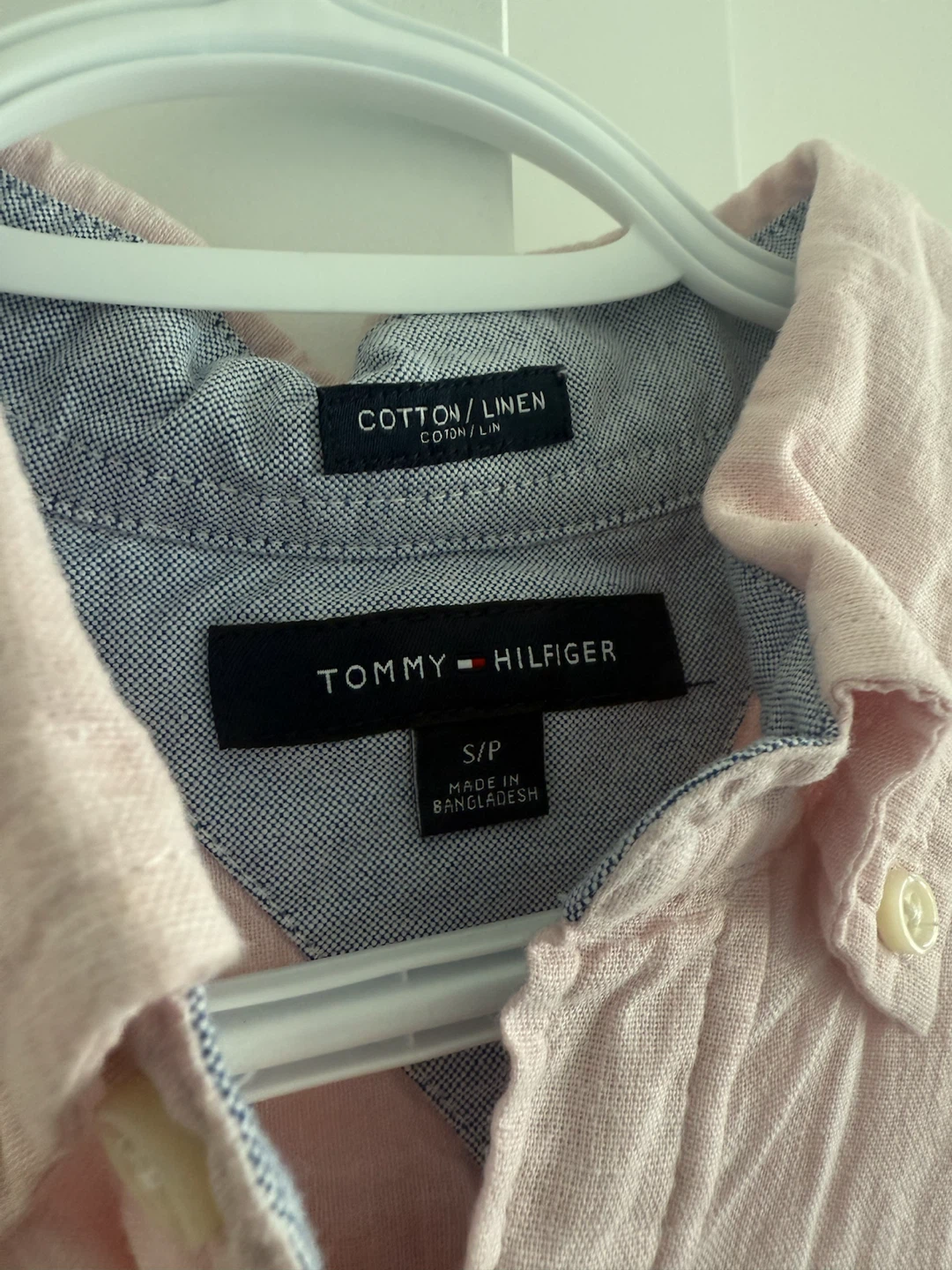Tommy Hilfiger Pink Cotton Linen Button-Up Shirt S/P - photo 3