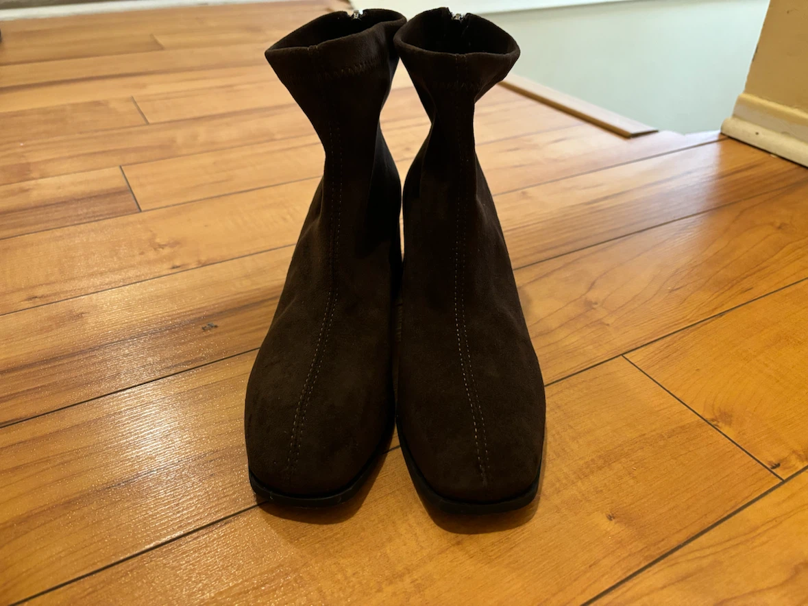 Dark Brown Suede Ankle Boots - Size 38