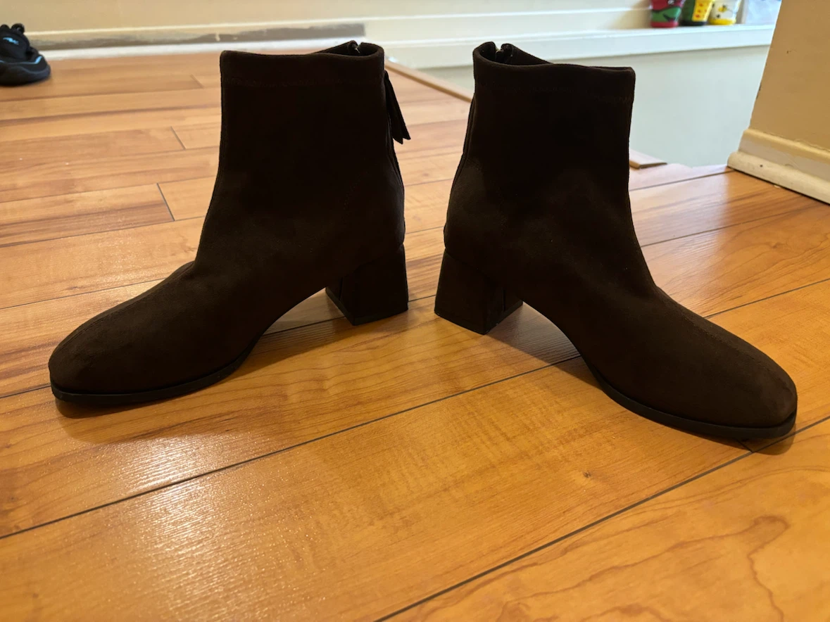 Dark Brown Suede Ankle Boots - Size 38 - photo 2