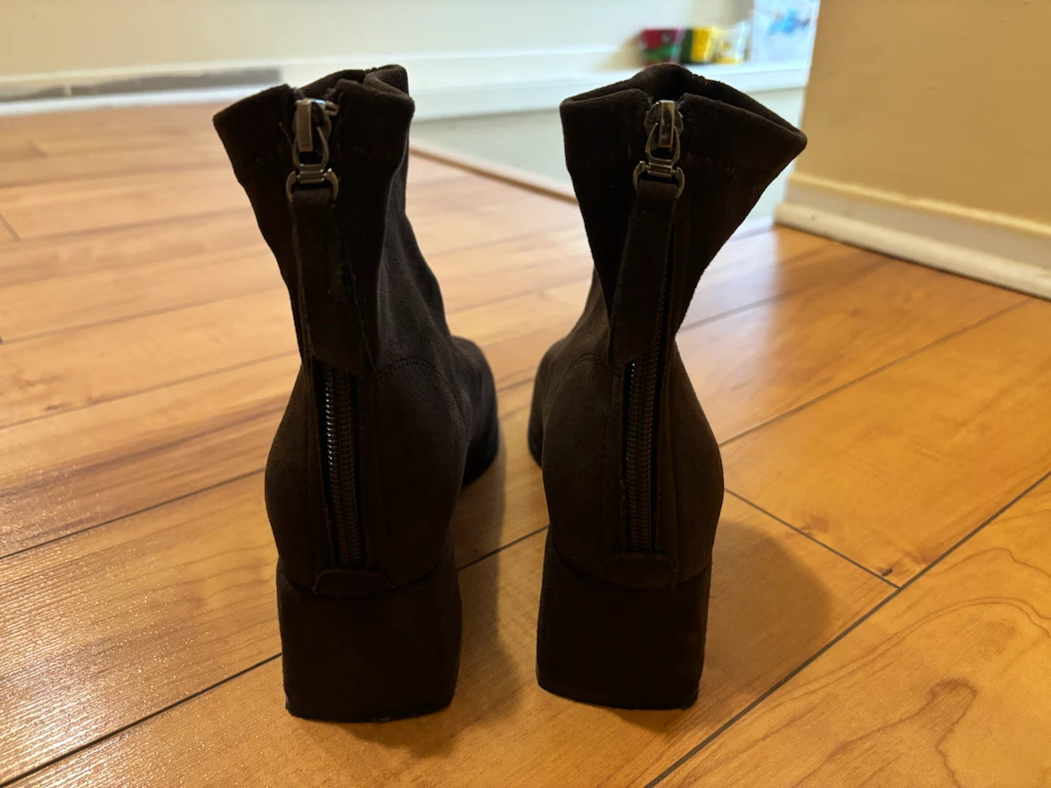 Dark Brown Suede Ankle Boots - Size 38 - photo 3