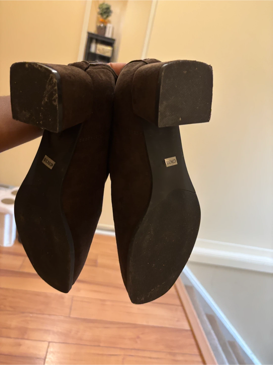 Dark Brown Suede Ankle Boots - Size 38 - photo 4