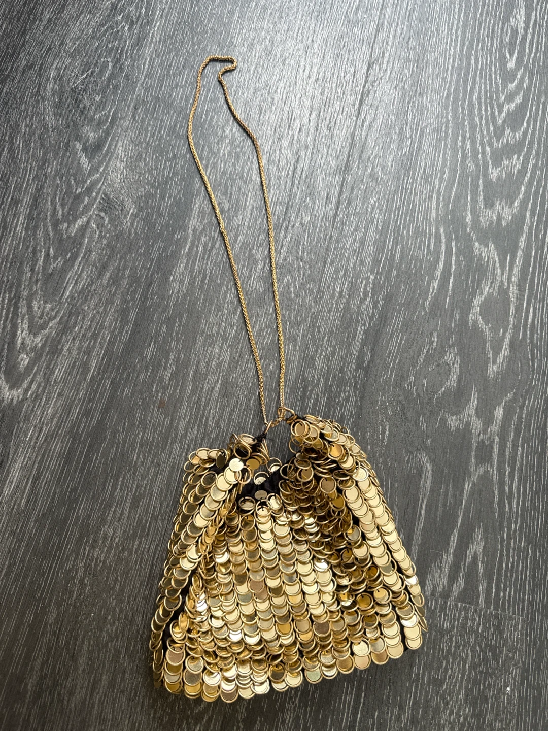New ZARA Gold Sequined Chain Bag - photo 3