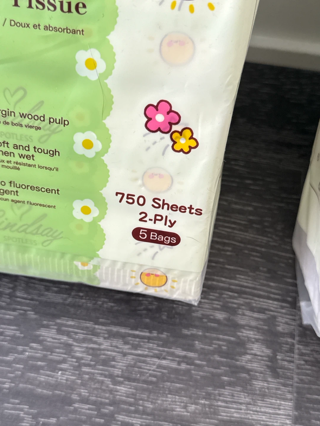 Pack of Two Lindsay Facial Tissues - 2 Ply, 750 Sheets per Bag - photo 2