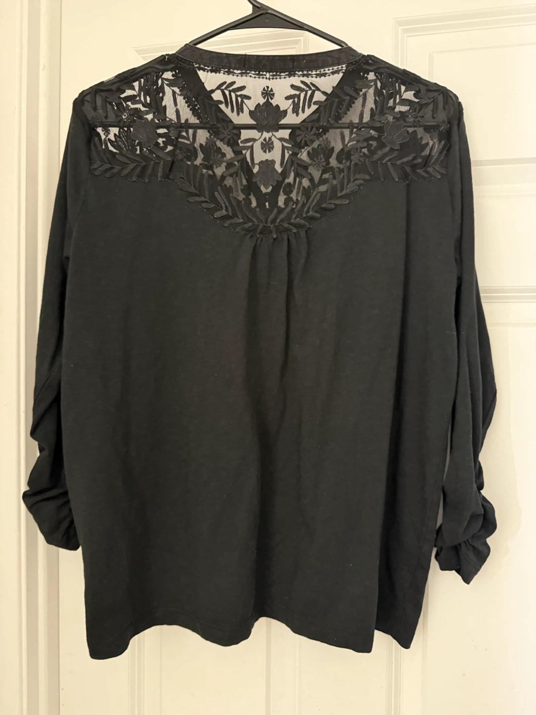 FRAGIL’s Black Lace Detail Long Sleeve Top - Medium - photo 2