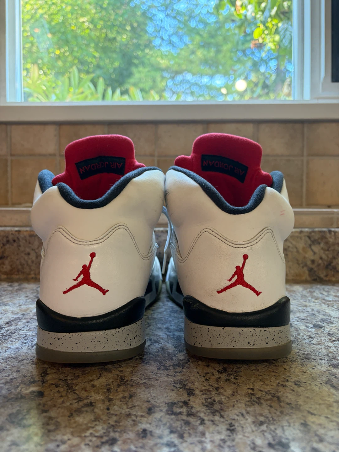 Air Jordan 5 White Red Black Sneakers - photo 2