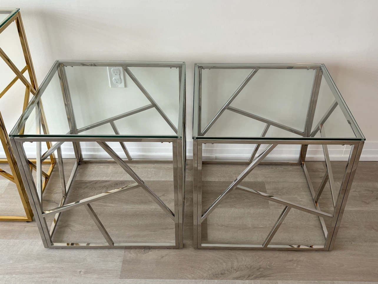 Set of 2 Modern Geometric Side Tables