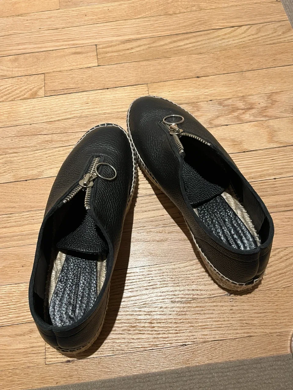Black Leather Alexander Wang Flats with Zipper - photo 3