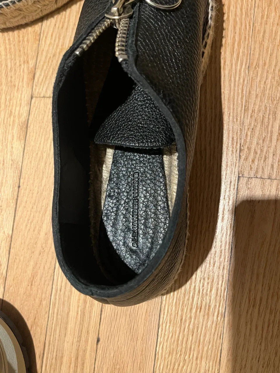 Black Leather Alexander Wang Flats with Zipper - photo 5
