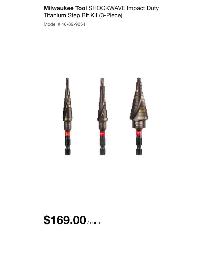 Milwaukee SHOCKWAVE Impact Duty Titanium Step Bit Kit (3-Piece) - photo 2