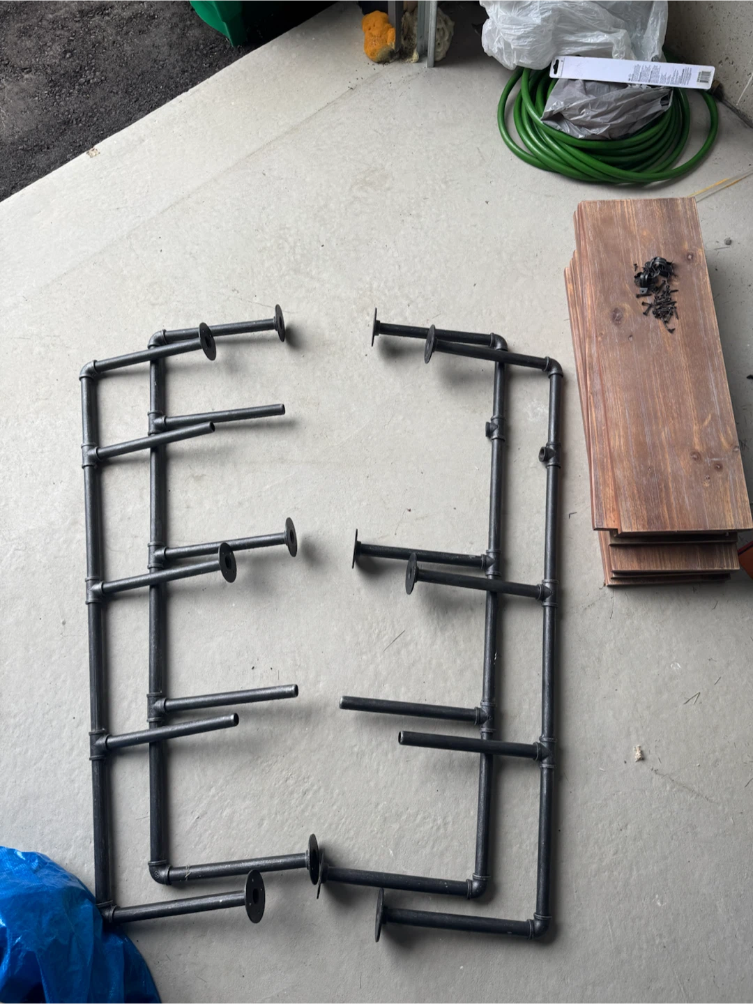 Industrial Pipe Shelf Brackets with Wood Shelves - photo 2