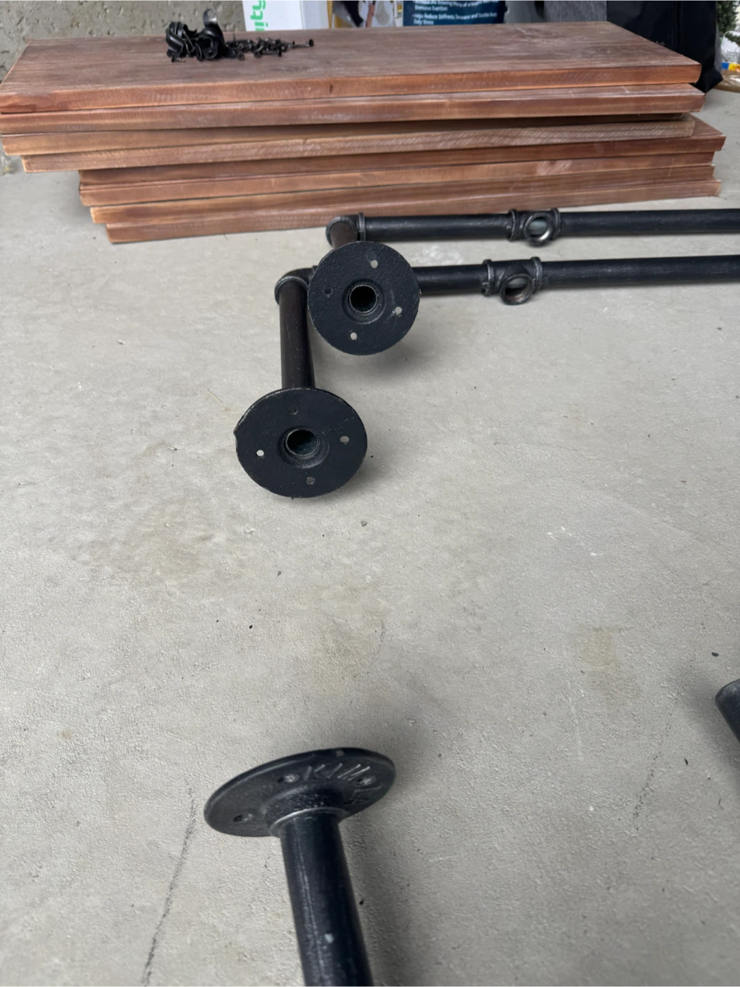 Industrial Pipe Shelf Brackets with Wood Shelves - photo 4