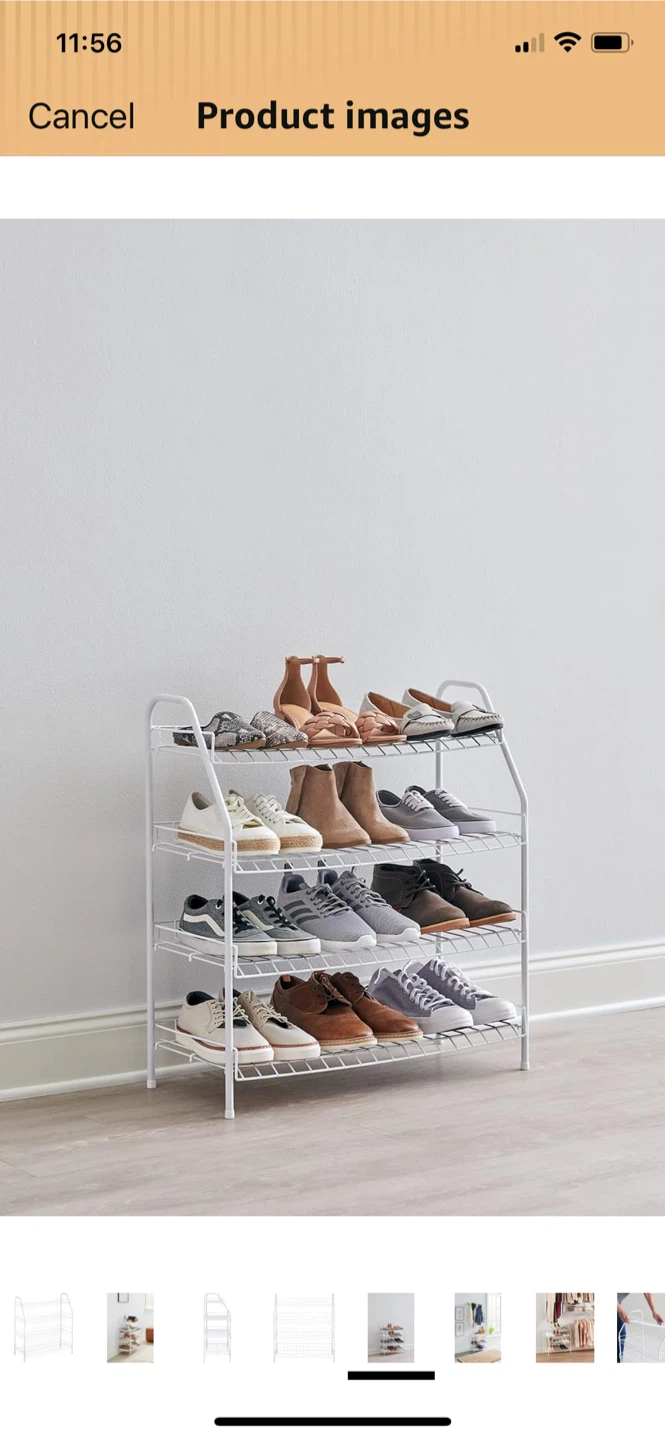 Rubbermaid 4-Tier Shoe Shelf, White