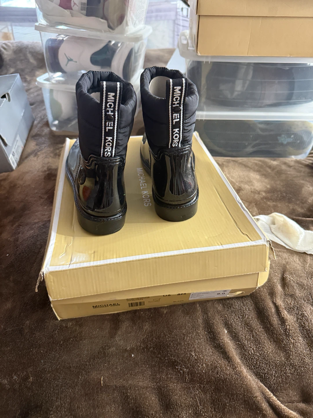 Michael Kors Black Puffer Rain Boots Size 8 - photo 3