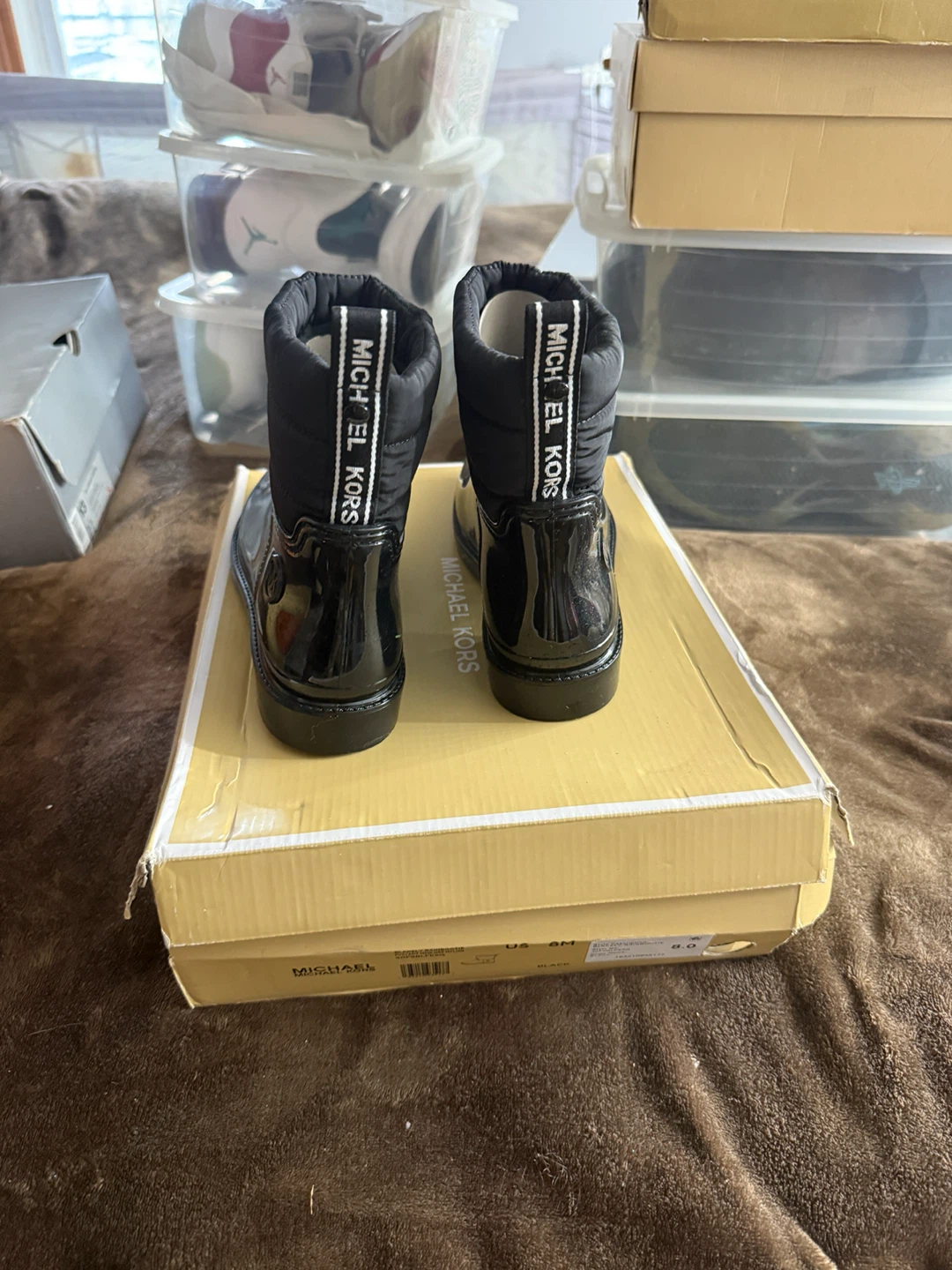 Michael Kors Black Puffer Rain Boots Size 8 - photo 4