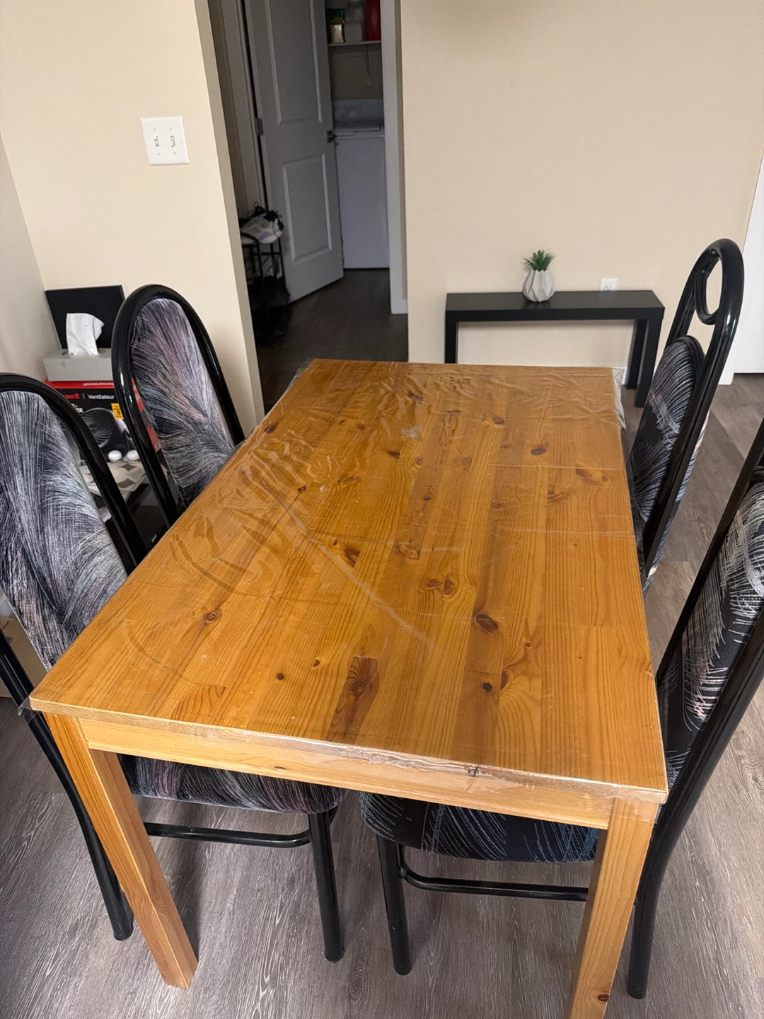 Wooden Dining Table with 4 Chairs