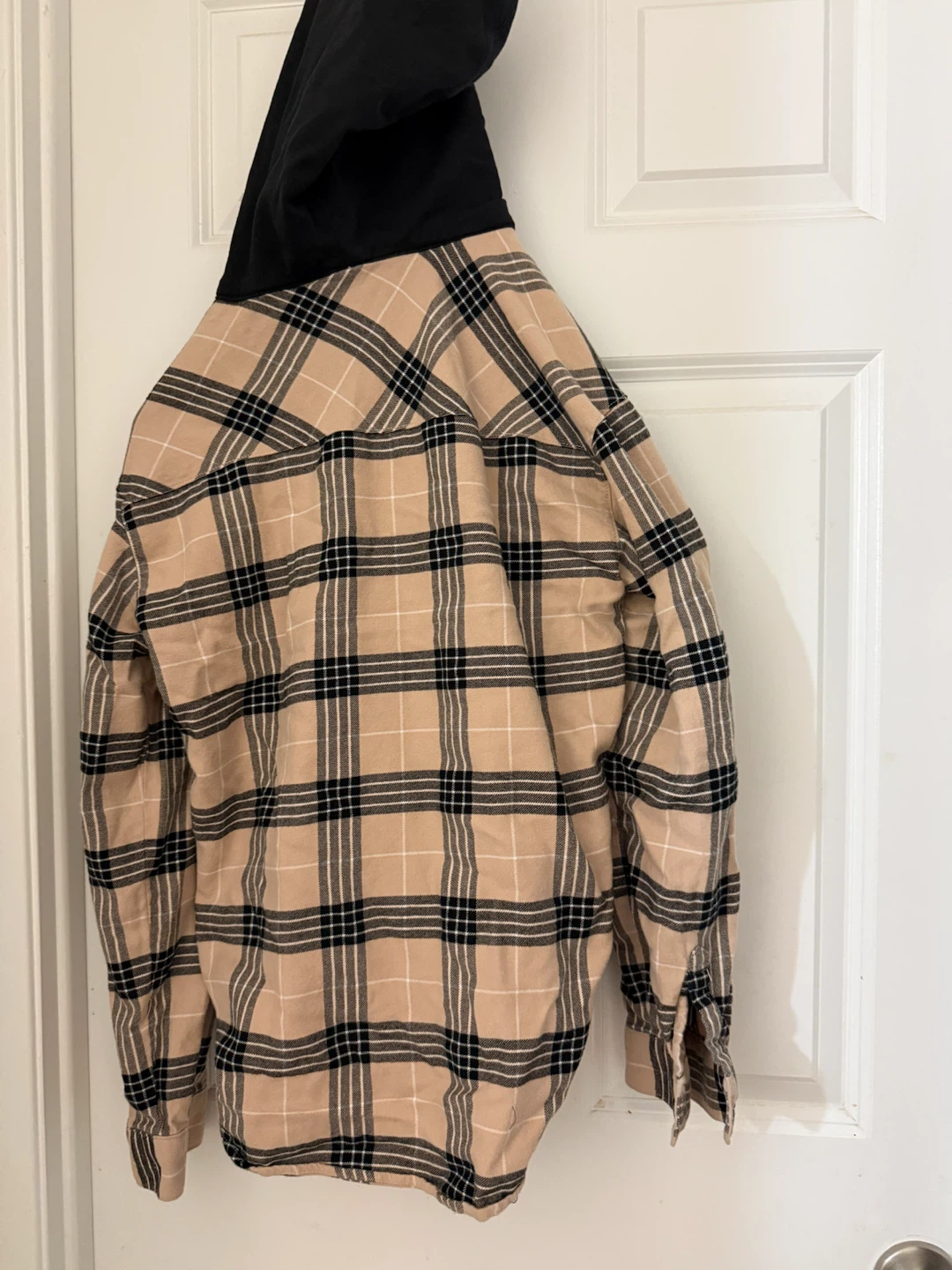 Divided H&M Plaid Flannel Button-Up Shirt with Hood - photo 2