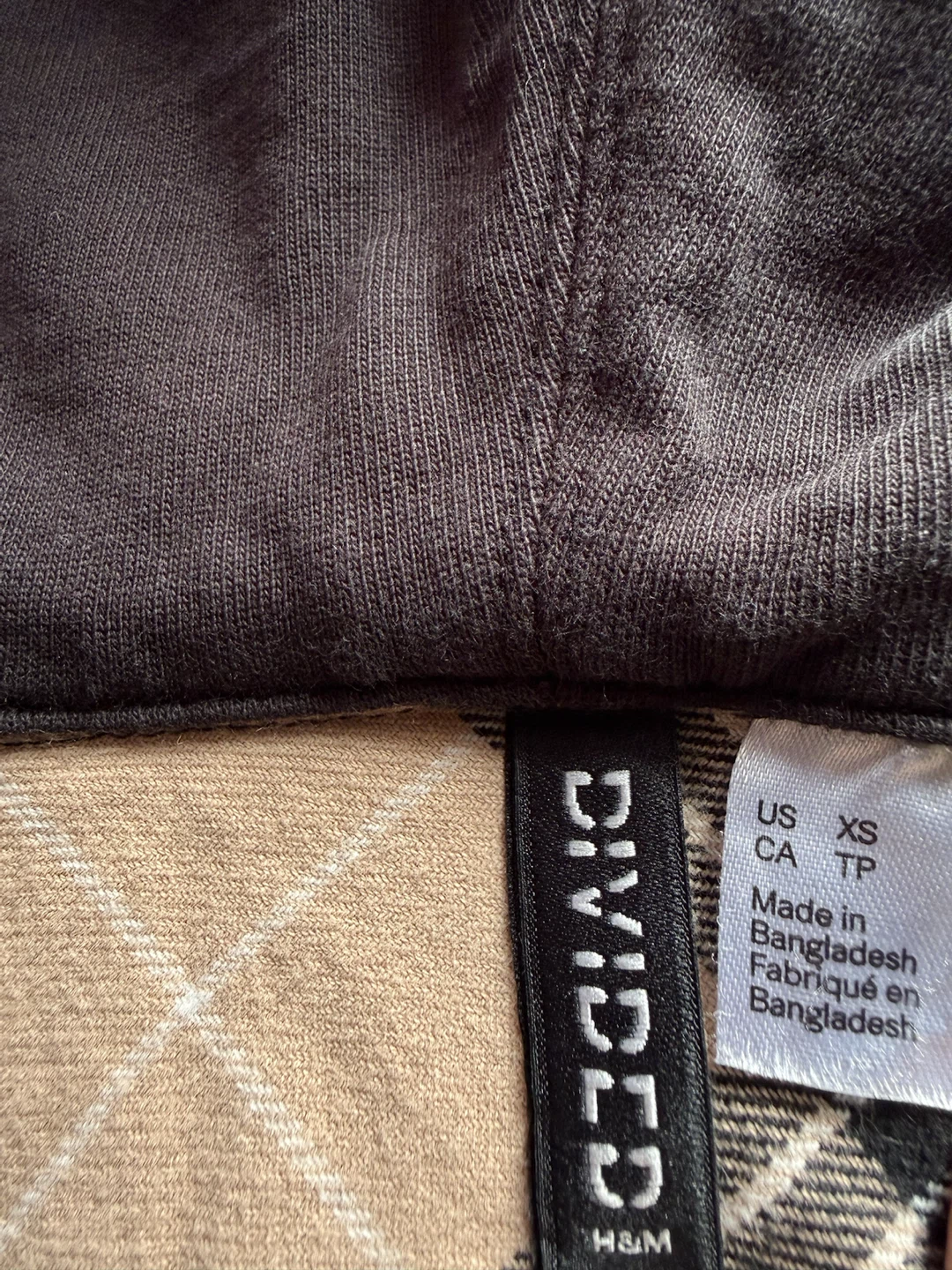 Divided H&M Plaid Flannel Button-Up Shirt with Hood - photo 3