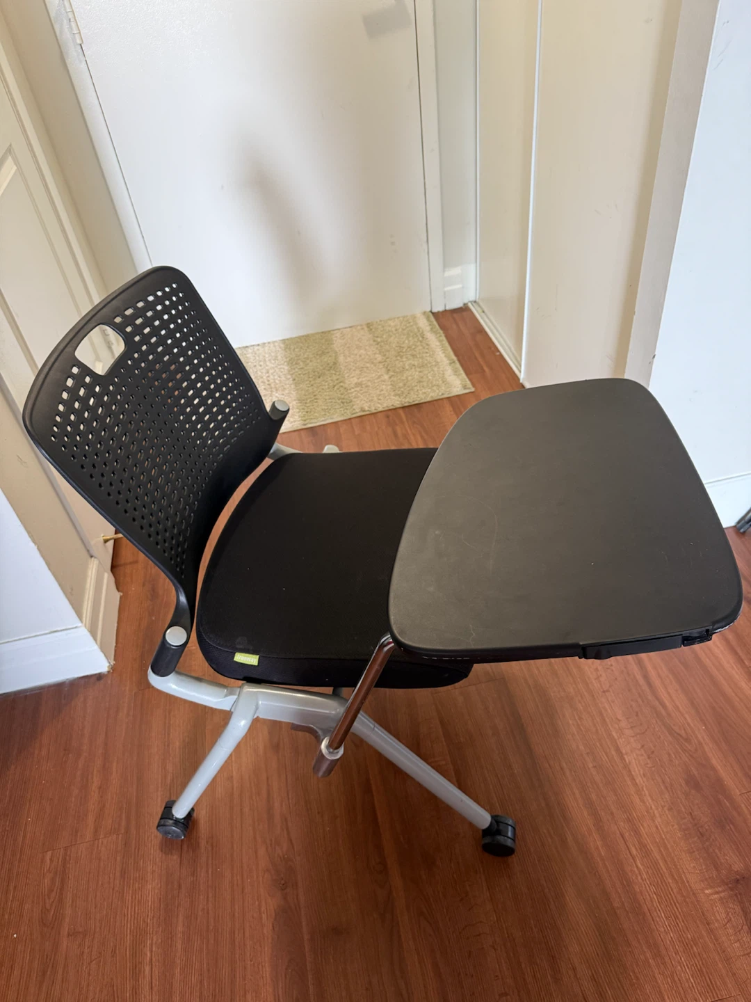 Black Student Desk Chair with Writing Tablet