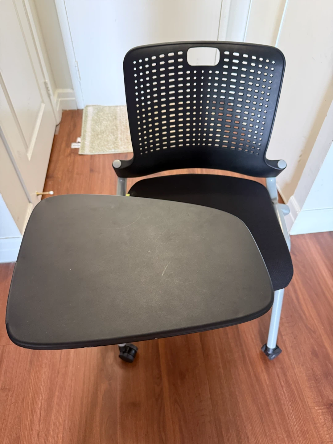Black Student Desk Chair with Writing Tablet - photo 2