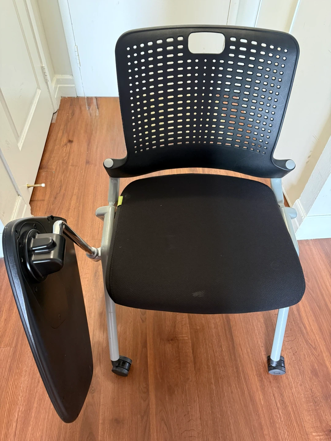 Black Student Desk Chair with Writing Tablet - photo 3