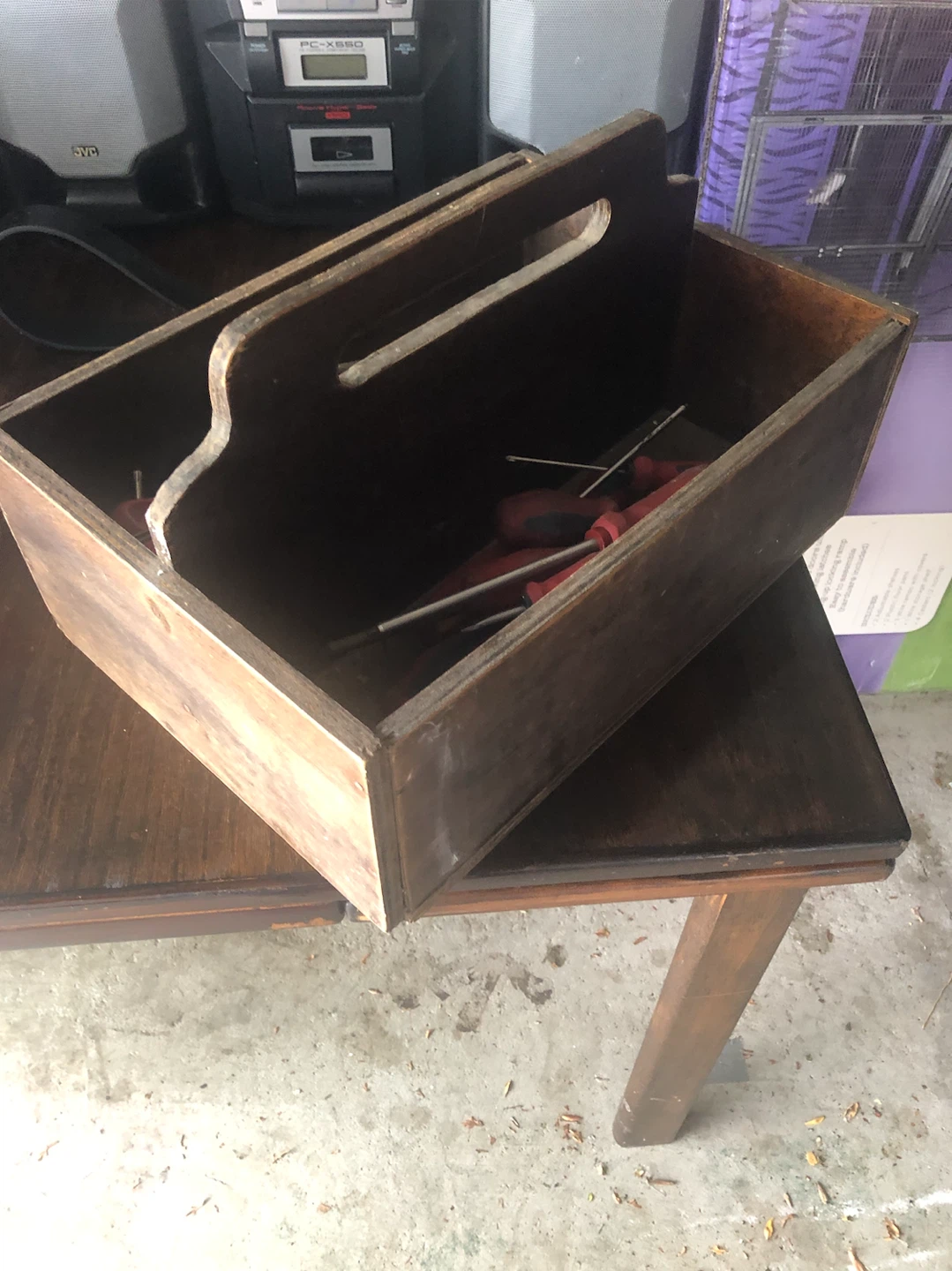 Wooden Caddy with Handle