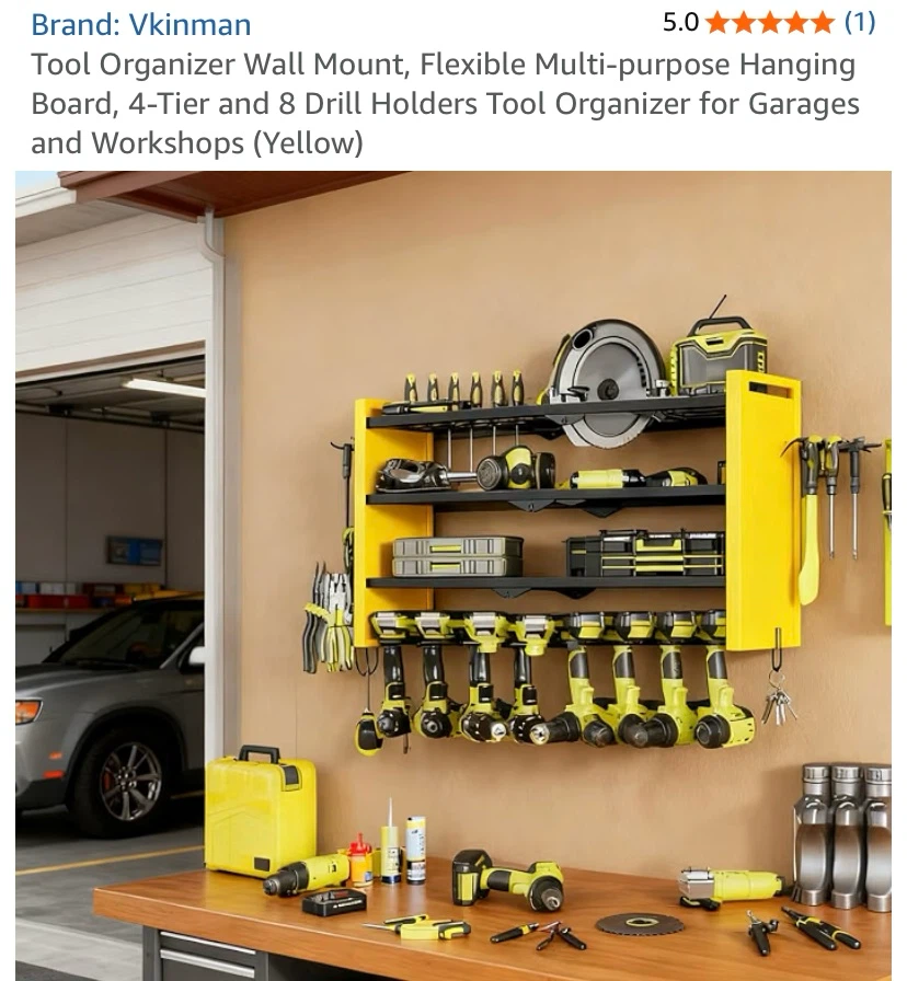 New Wall Mount Tool Organizer, Garage Workshop Organizer