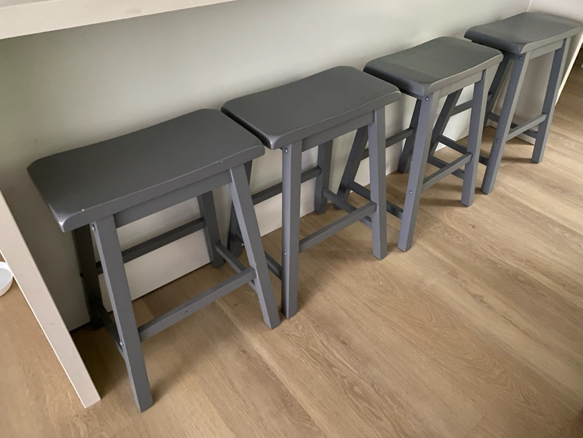 Set of 4 Grey Counter Height Stools - photo 2