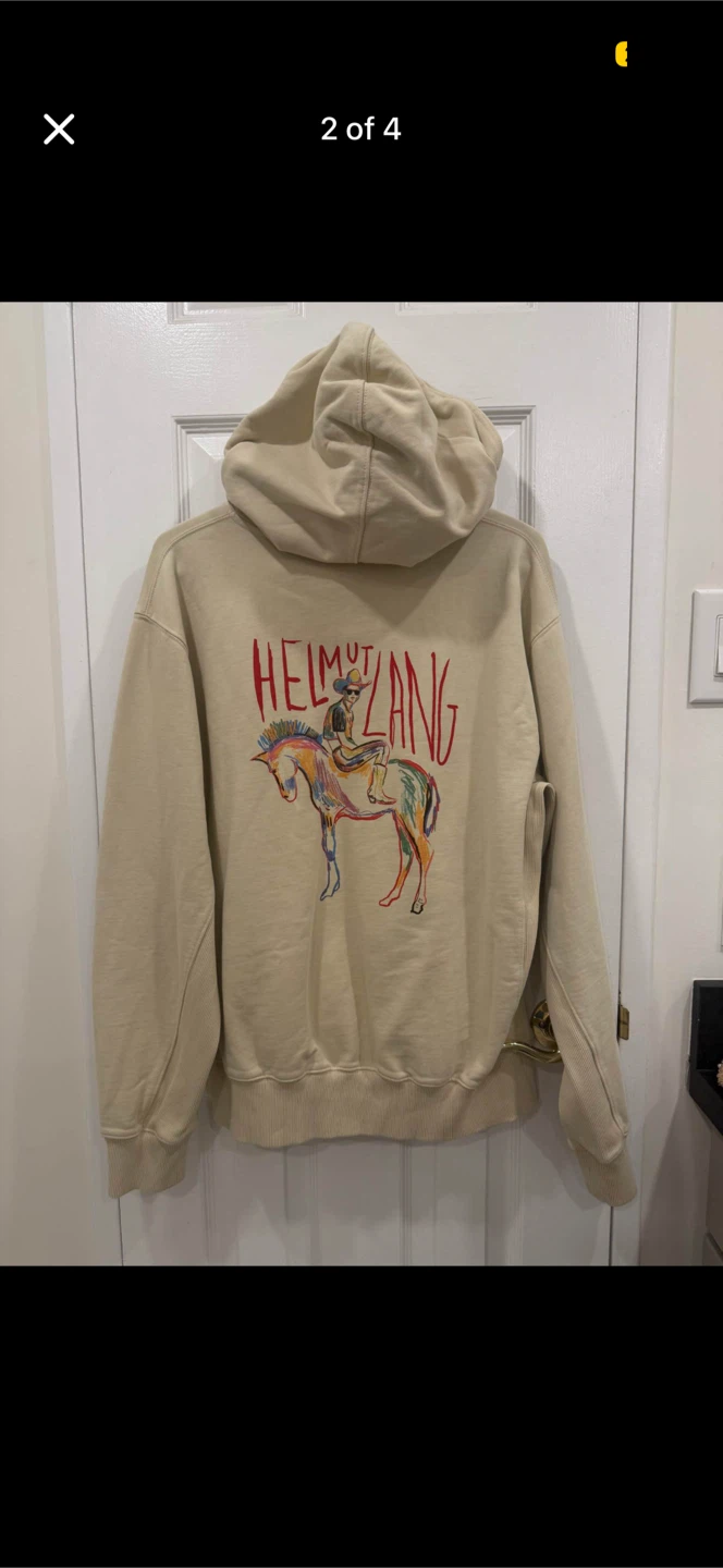 Helmut Lang Hoodie with Horse Graphic