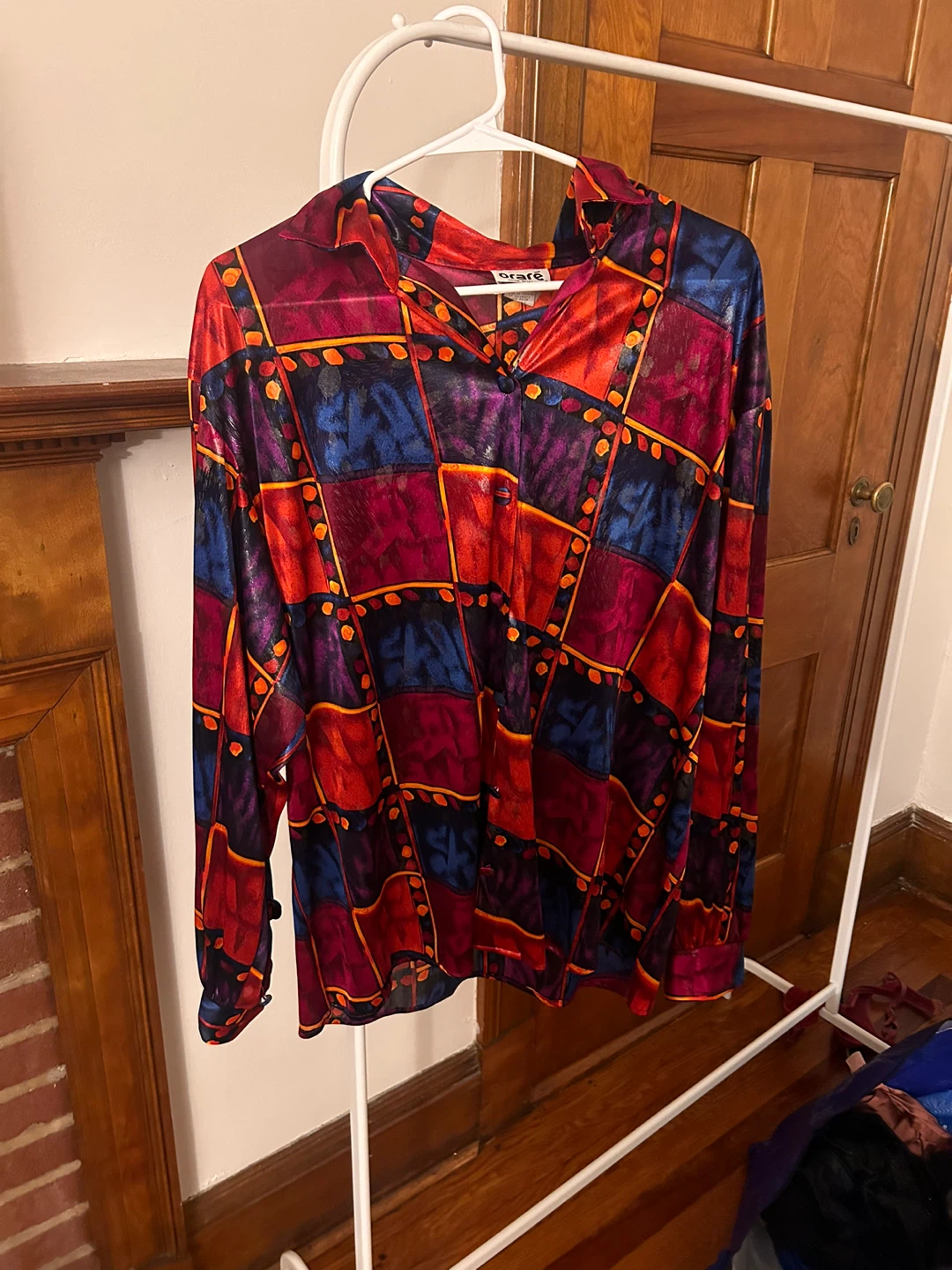 Vintage Abstract Print Long Sleeve Shirt