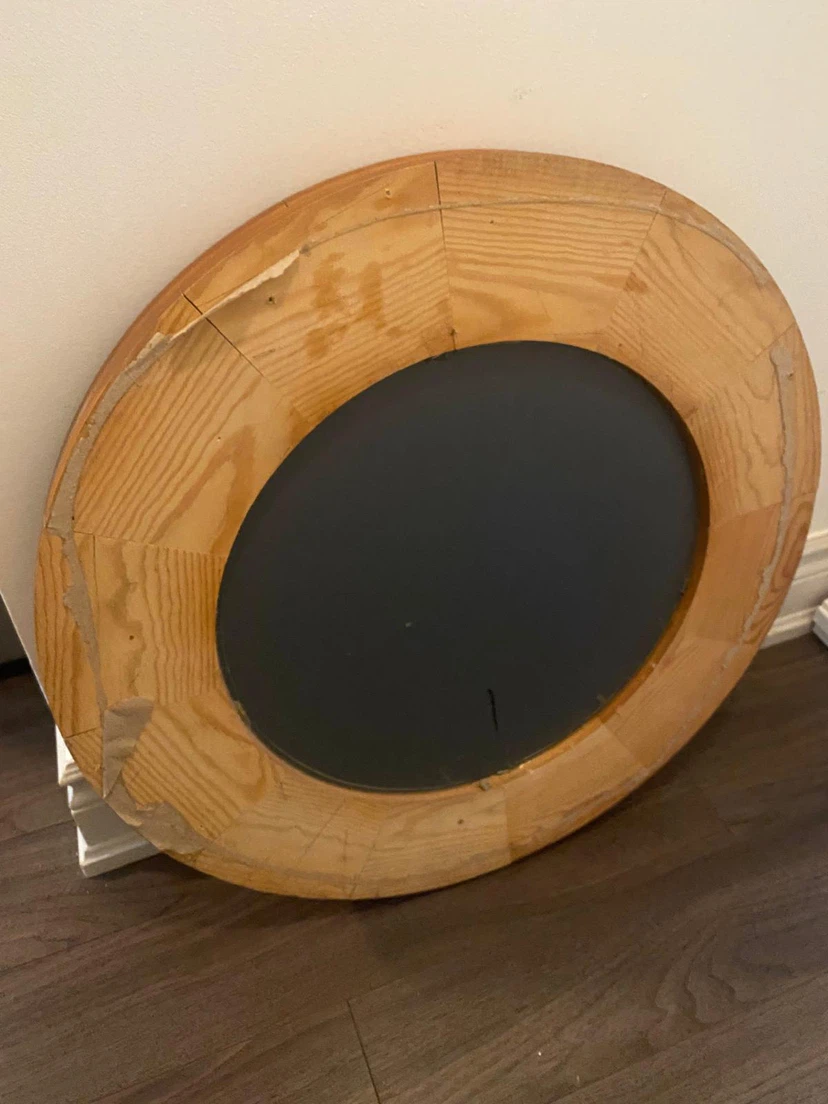Round Wood Framed Mirror - photo 3