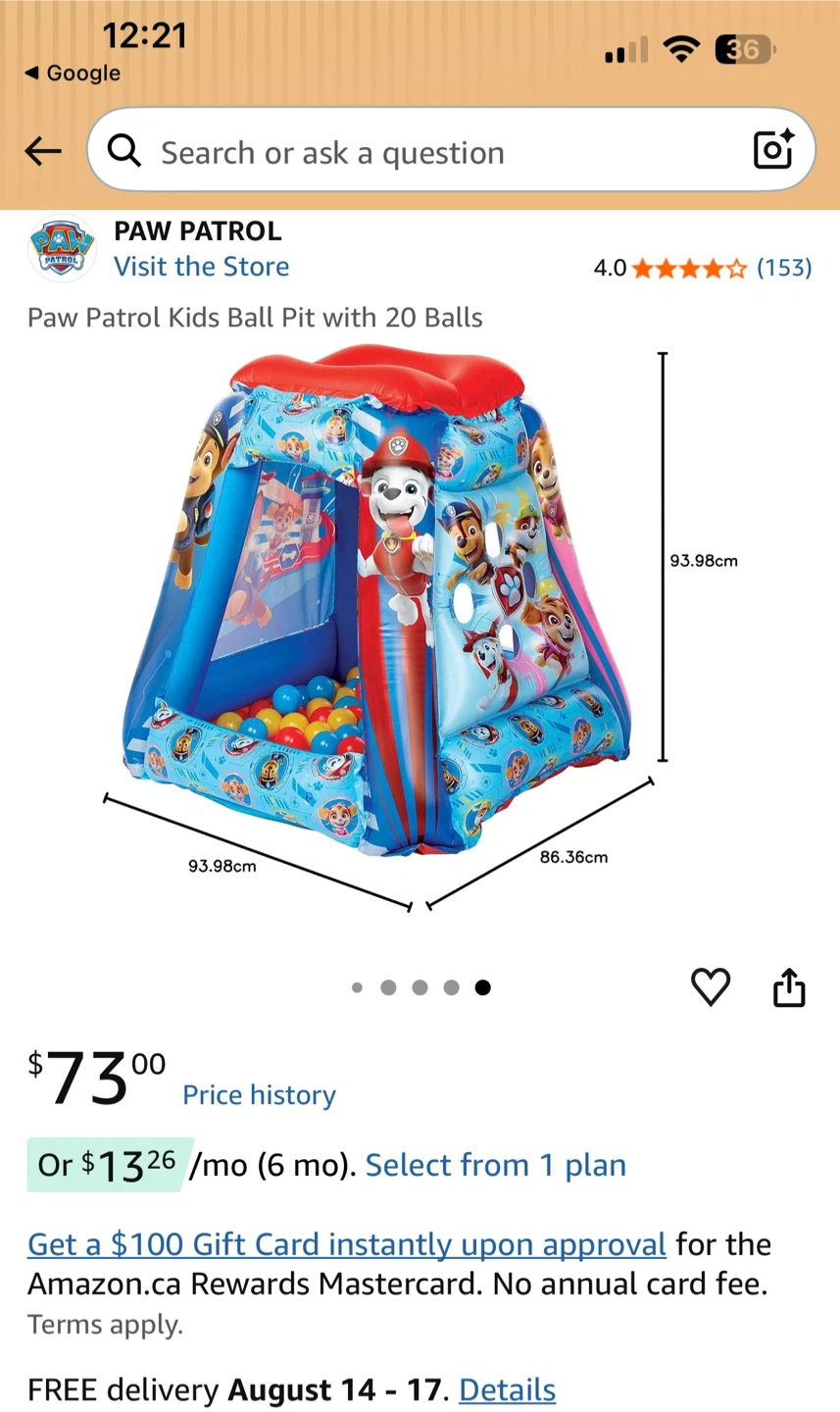 Paw Patrol Inflatable Playland with 20 Balls *NIB* - photo 3