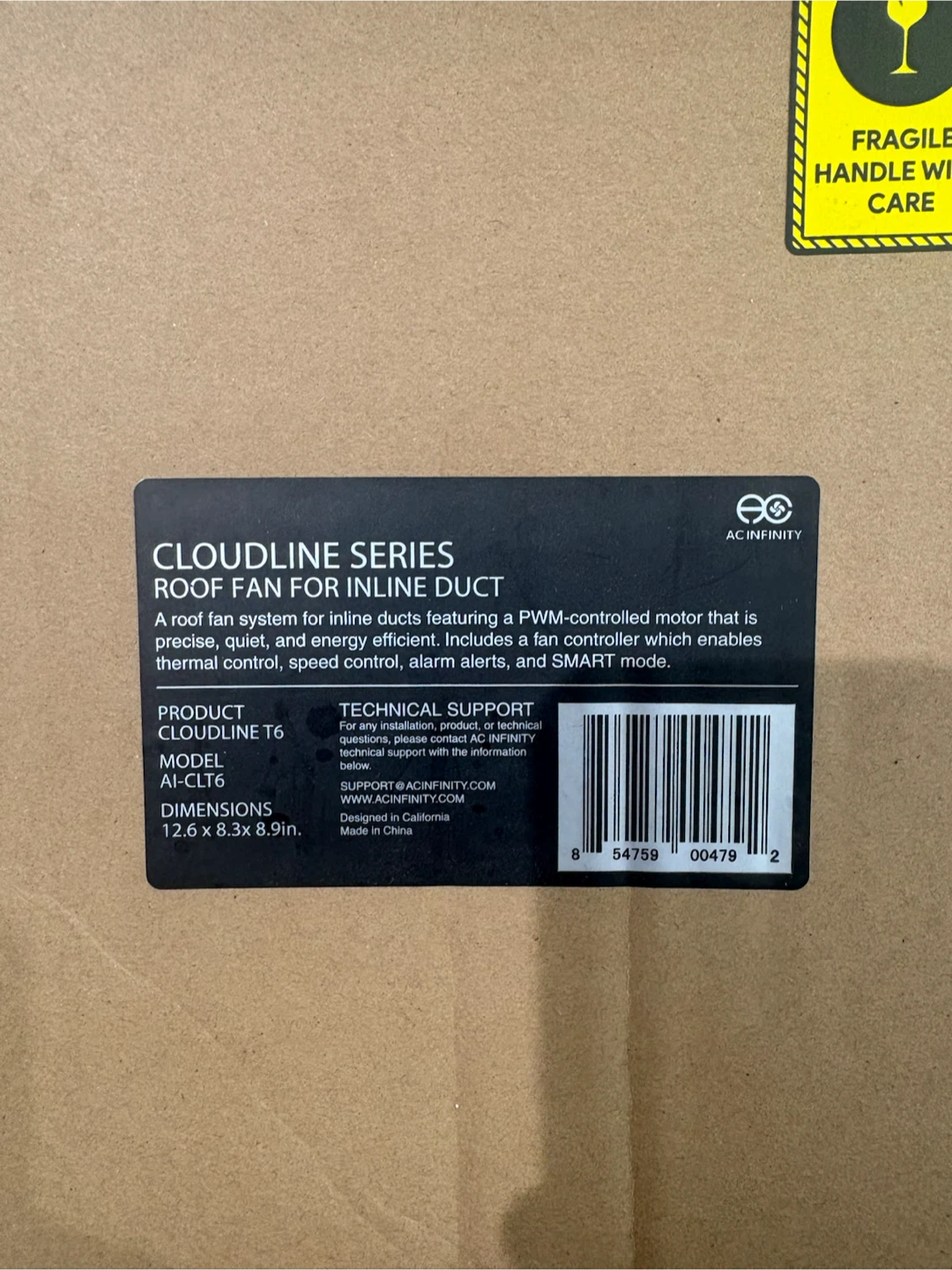 AC Infinity Cloudline T6 Inline Duct Fan - photo 3