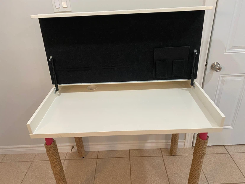 White Fold-Down Desk with Rope-Wrapped Legs - photo 2