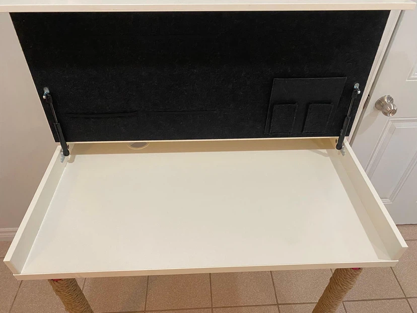 White Fold-Down Desk with Rope-Wrapped Legs - photo 3
