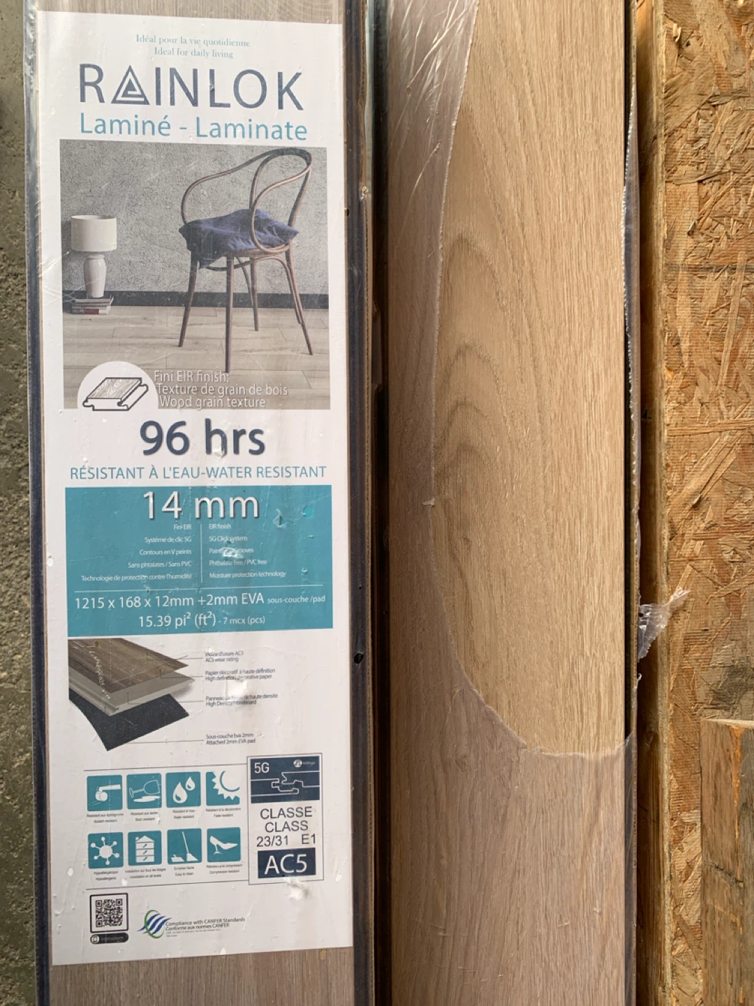 Brand New RAINLOK OSLO Laminate Flooring - 12mm Thick