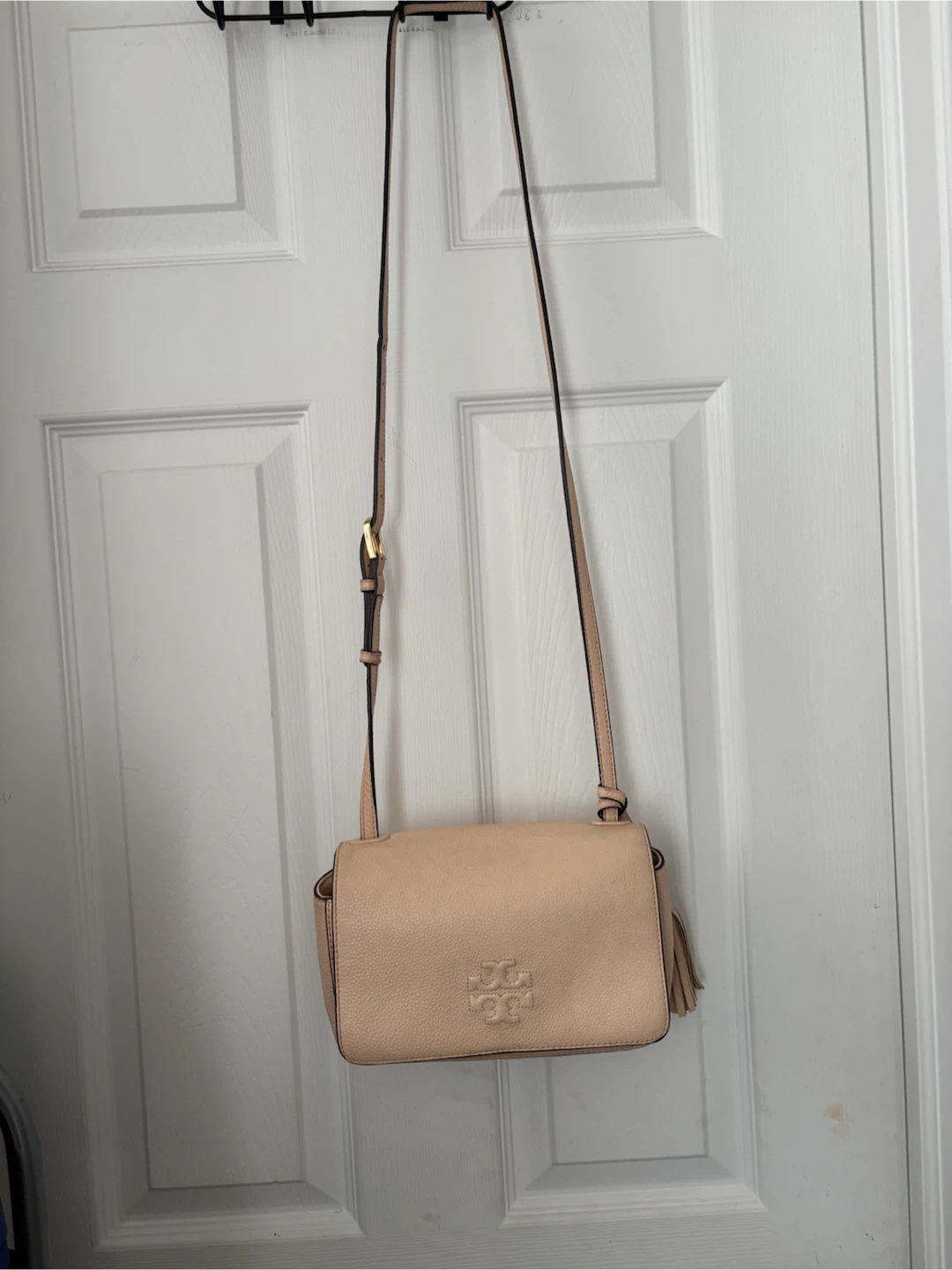Tory Burch Leather Crossbody Bag - Pale Pink