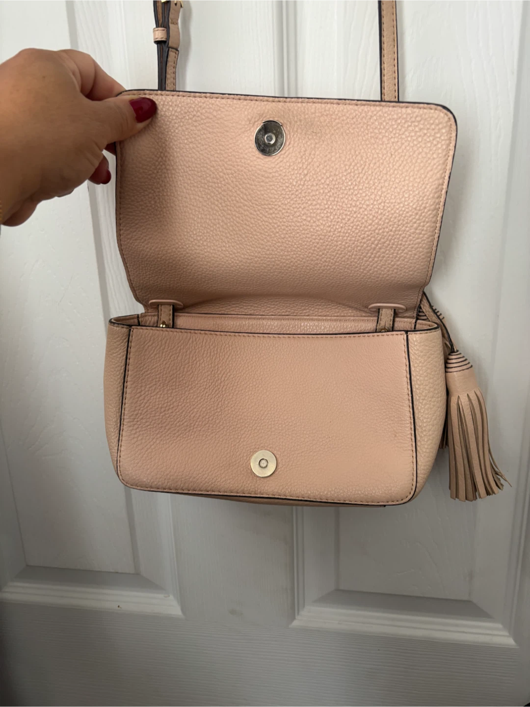 Tory Burch Leather Crossbody Bag - Pale Pink - photo 2