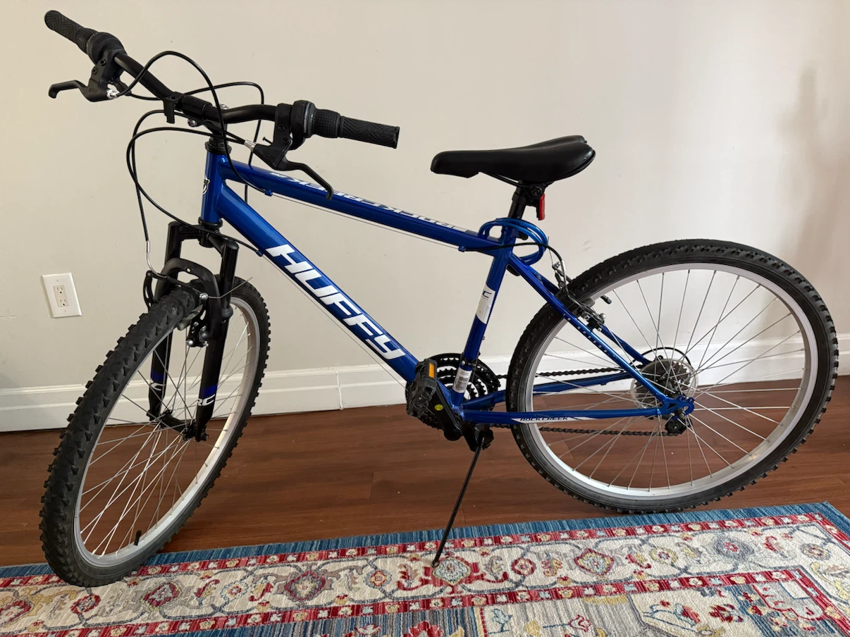 Blue Huffy Mountain Bike