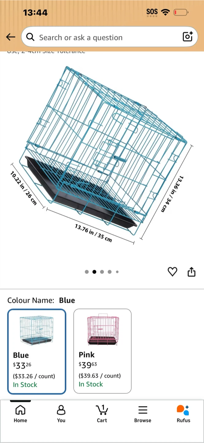 Blue Pet Carrier Crate with Tray - photo 2
