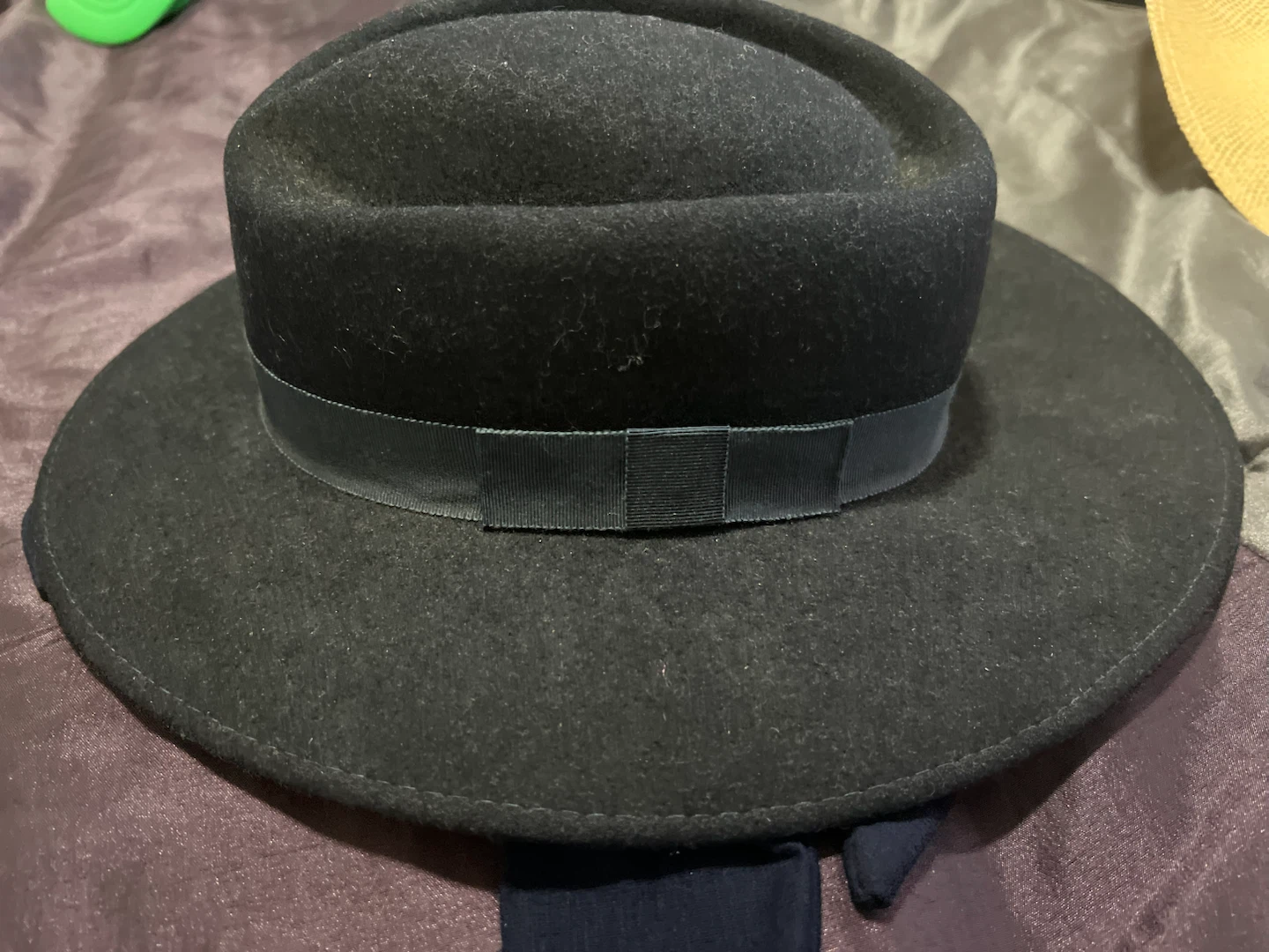Black Felt Fedora Hat - photo 3