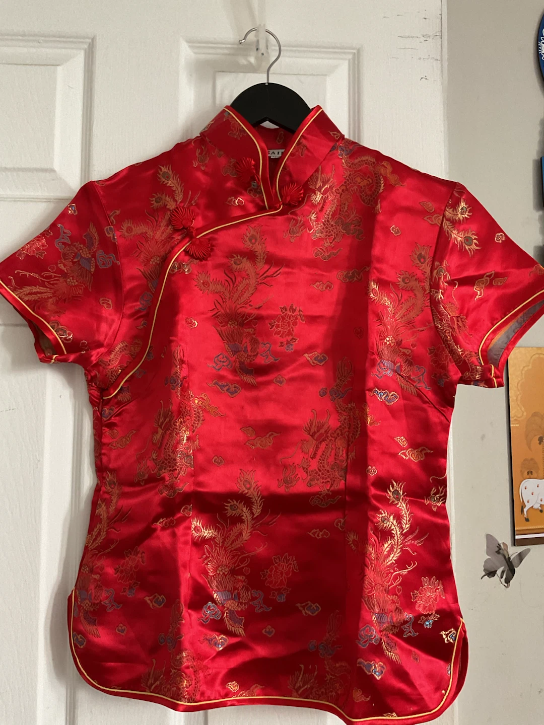 BAIF Red Dragon Cheongsam Top XL