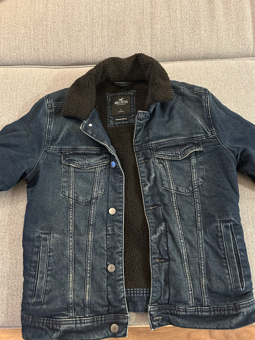 Hollister Denim Sherpa Lined Jacket