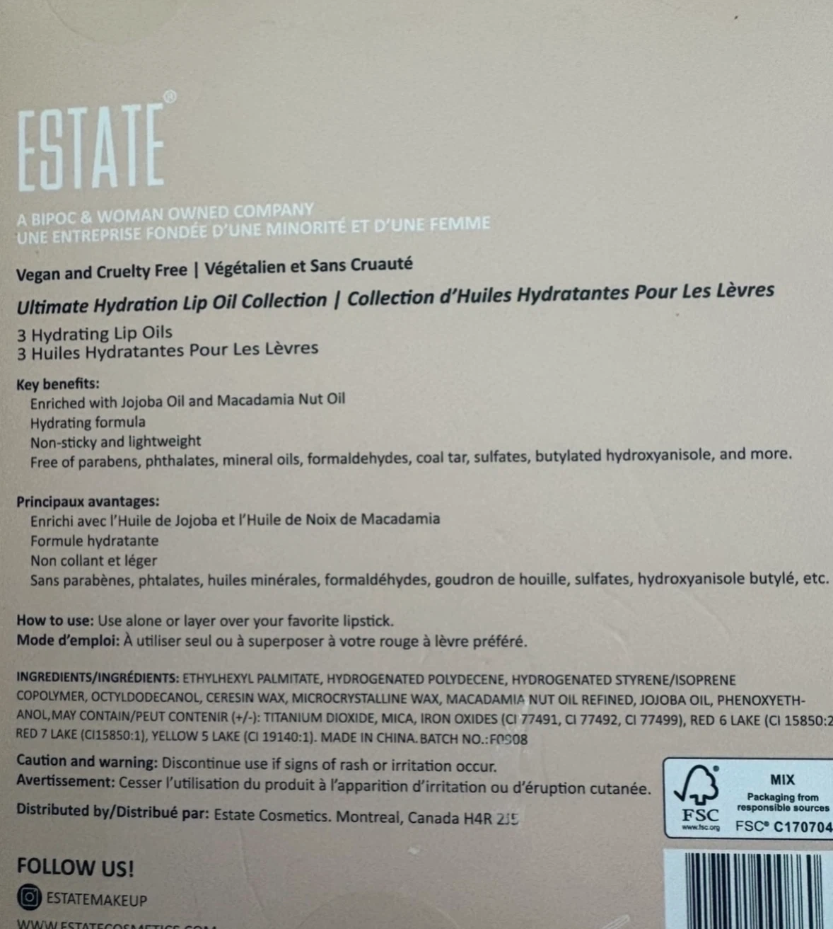 Estate Ultimate Hydration lip oil collection (New) (Free) - photo 3
